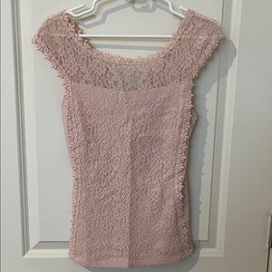 Express Pink Lace Sleeveless Stretch Top S